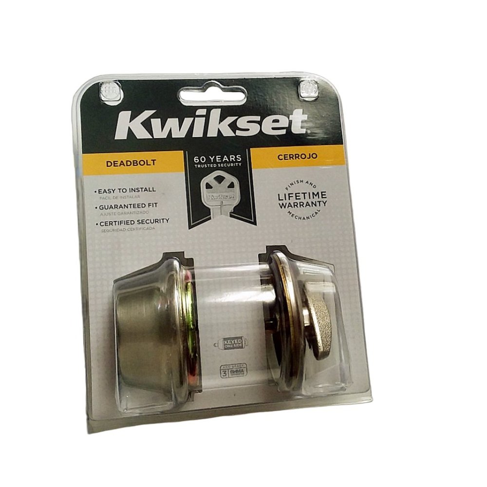 Kwikset Deadbolt 96600-564 Single Cylinder Brushed Nickel New in Package